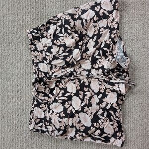 Express Black and Cream Floral Shorts